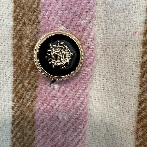 Women’s Pink Plaid Flannel Shirt Jacket Grunge Cozycore Soft Button Down Sz L - Picture 5 of 12